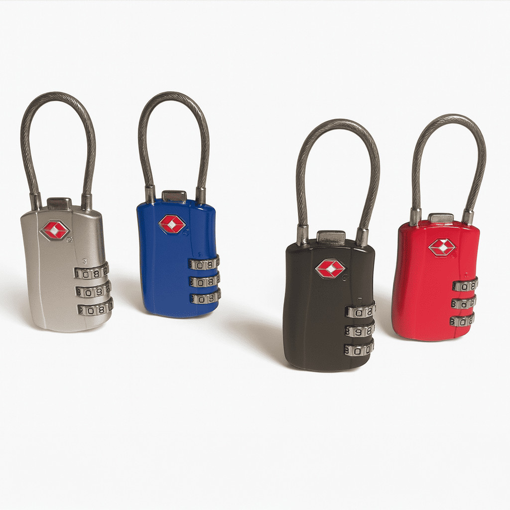 Cadeado TSA com Cabo de Aço e Senha para Malas e Armários
