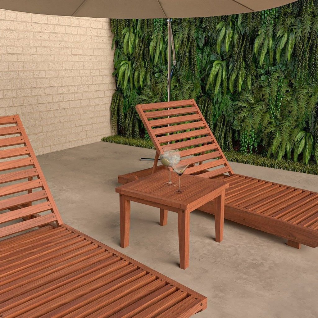 Conjunto 2 Espreguiçadeiras Madeira Maciça Roma Marrom