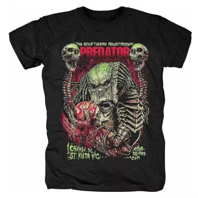 Camiseta Camisa Blusa Algodão Unissex The Predator Sci-Fi Movie T-Shirt Alien vs Predator AVP Alien VS Predator Men