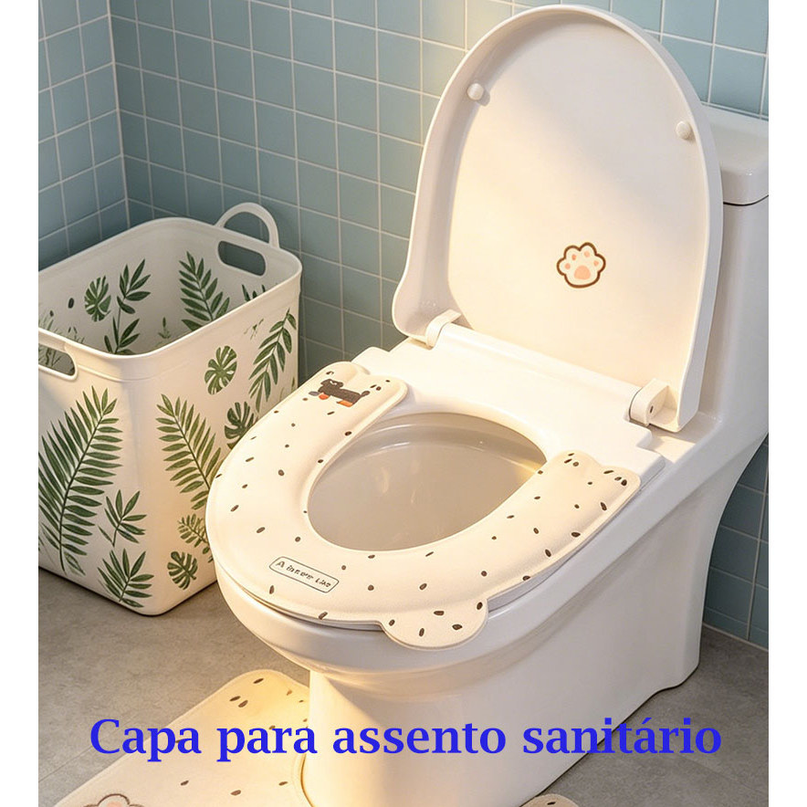 Assento sanitário macio com alça, design universal,adequado para todos os tipos de vasos sanitários