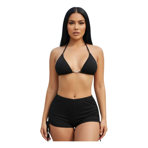 Biquíni Shortinho Feminino Sunkini Cortininha Com Bojo Removivel Moda Praia Verão 36 ao 48