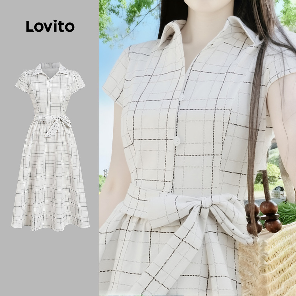 Lovito Elegante Vestido Formal Casamento Dama Honra Amarração Nas Costas Primave