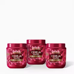 Máscara Cereja Mania Dabelle Hair 400g - Kit c/ 3 unidades
