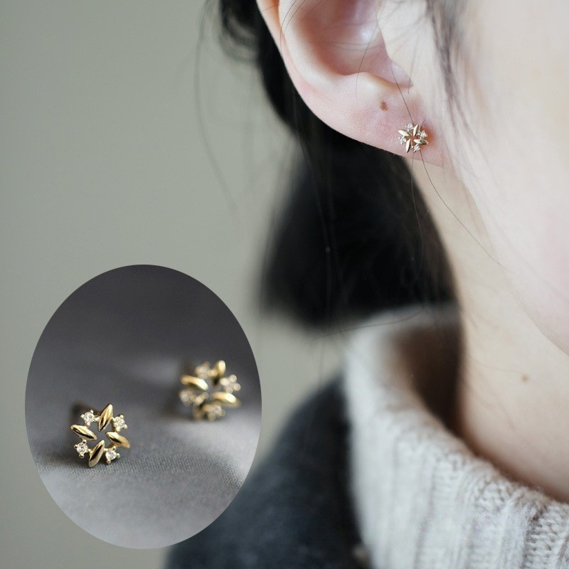 925 agulha de prata geométrica em forma de diamante brincos quadrados femininos simples Mini brincos pequenos brincos de