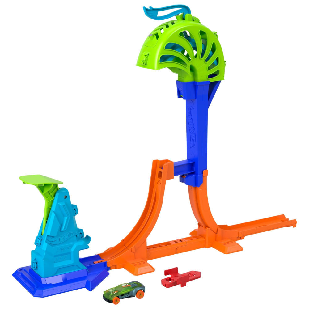 Pista com Carrinho Hot Wheels - Campeão de Lançamento - Stunt Tracks - Mattel