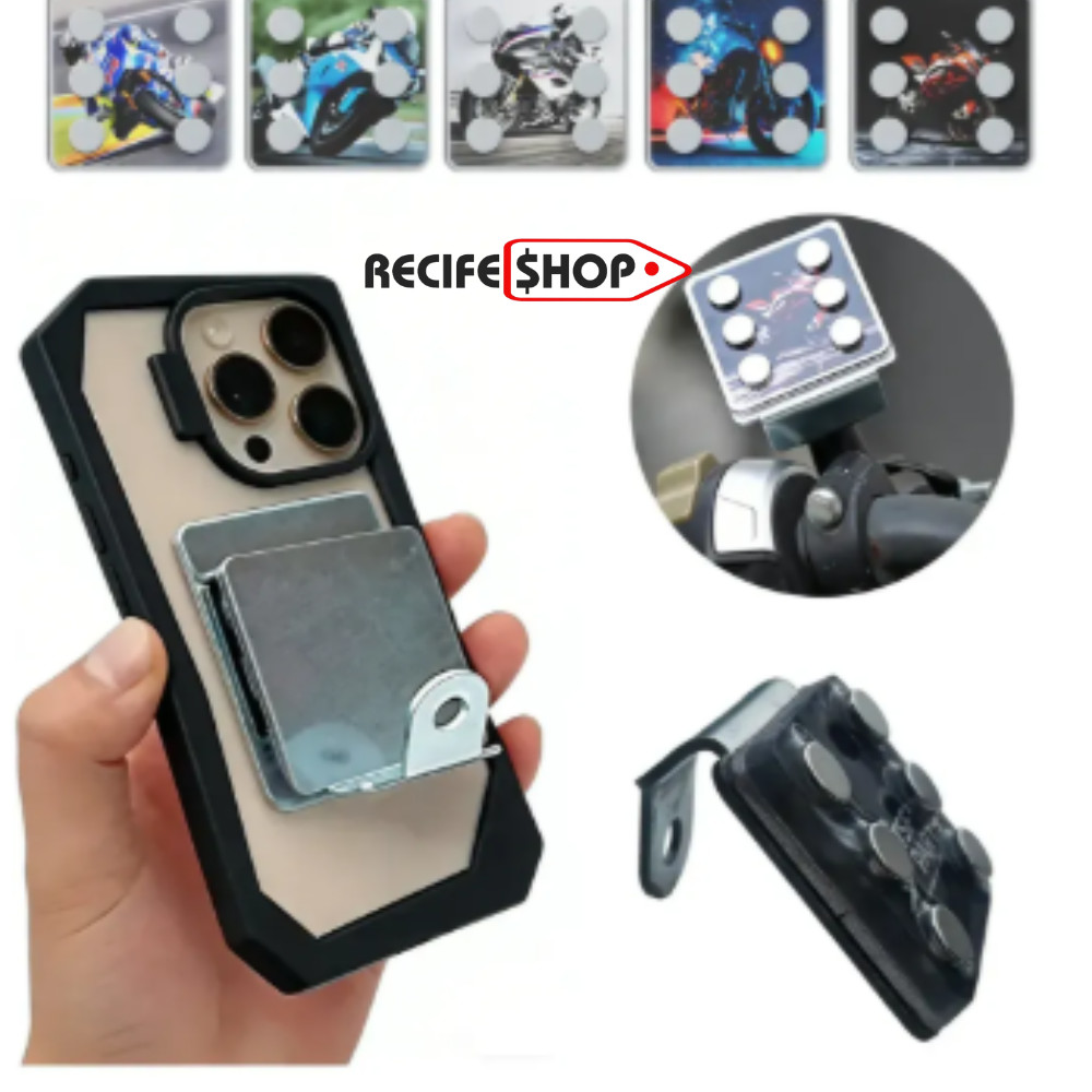 Suporte Celular Magnético 6 Imãs Moto Forte Seguro Universal Alta Velocidade