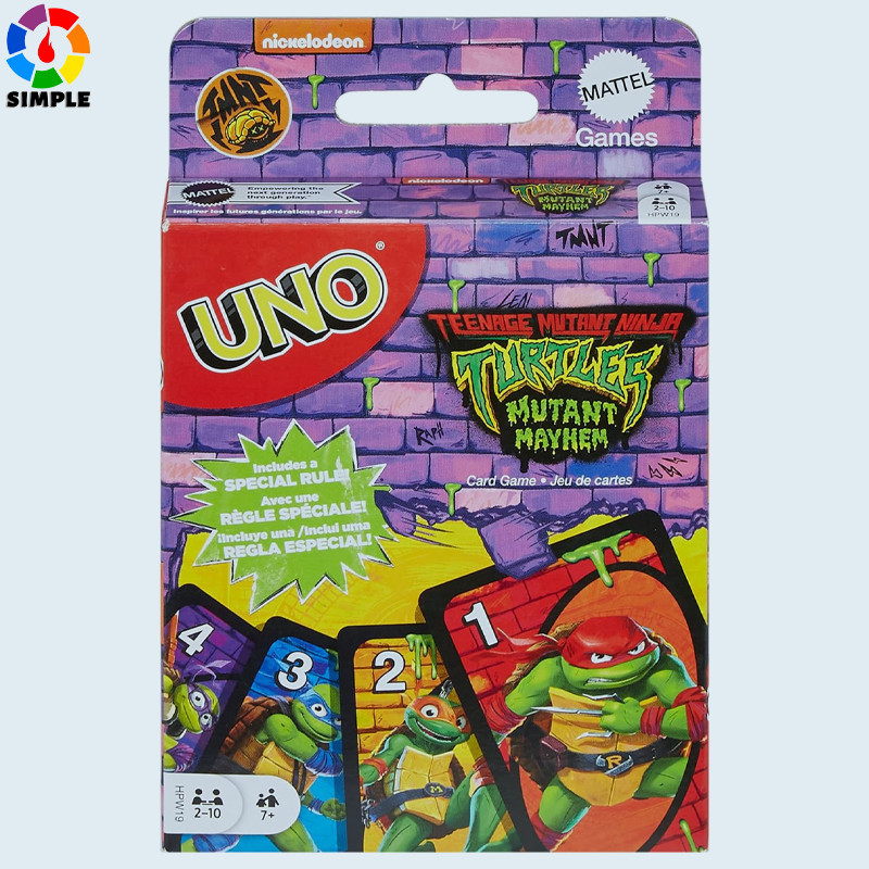 Mattel Games UNO Teenage Mutant Ninja Turtles Mutant Mayhem Card Game for Family Night, Travel & Camping