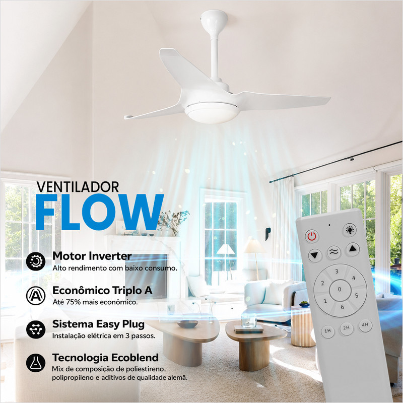 Ventilador de Teto Inverter Ventilador Controle Remoto Ventilador Forte Bivolt Ventilador Silencioso — imagem 2 de 2