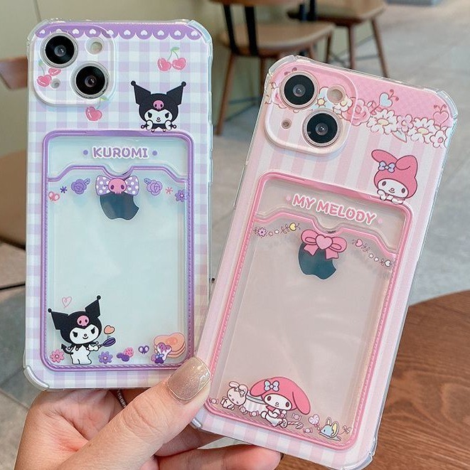 Capinha Capa Kuromi Cartão Anti impacto Para Samsung A15 A55 A54 A35 A05S A14 A34 A05 A03 S20 S21 S23 FE S24 S23