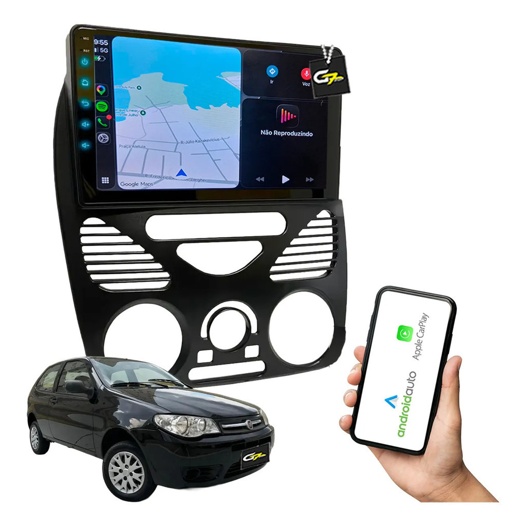 Kit Central Multimidia Mp10 Palio G2 Cor Preto 9 Polegadas