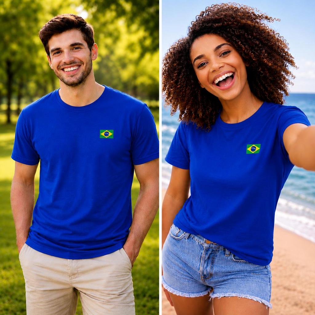 Camiseta Brasil Camisa Unissex 100% Algodão Premium T-shirt Blusa Feminina Copa do Mundo