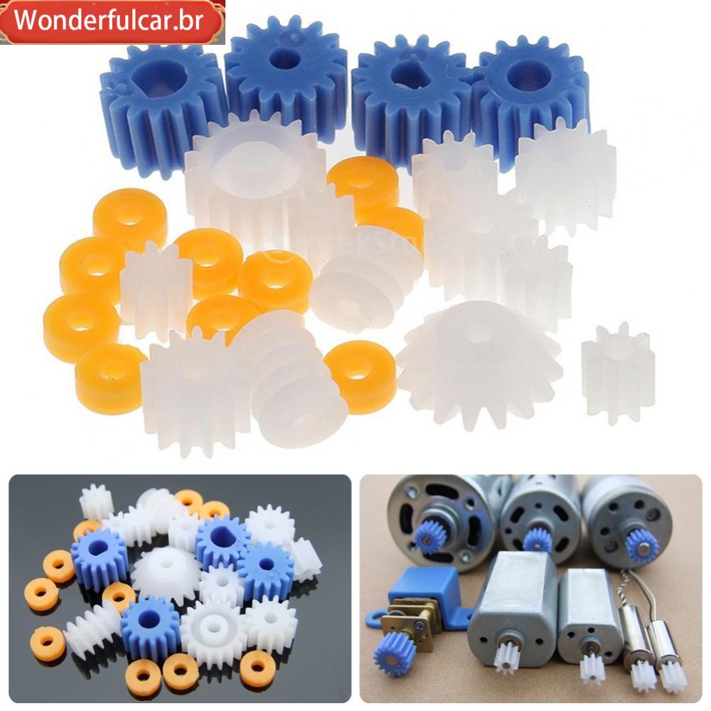 [WDFU-BR]Expand Your Gear Options with 26Pcs Plastic Spindle Gears Set for Car Model Kits