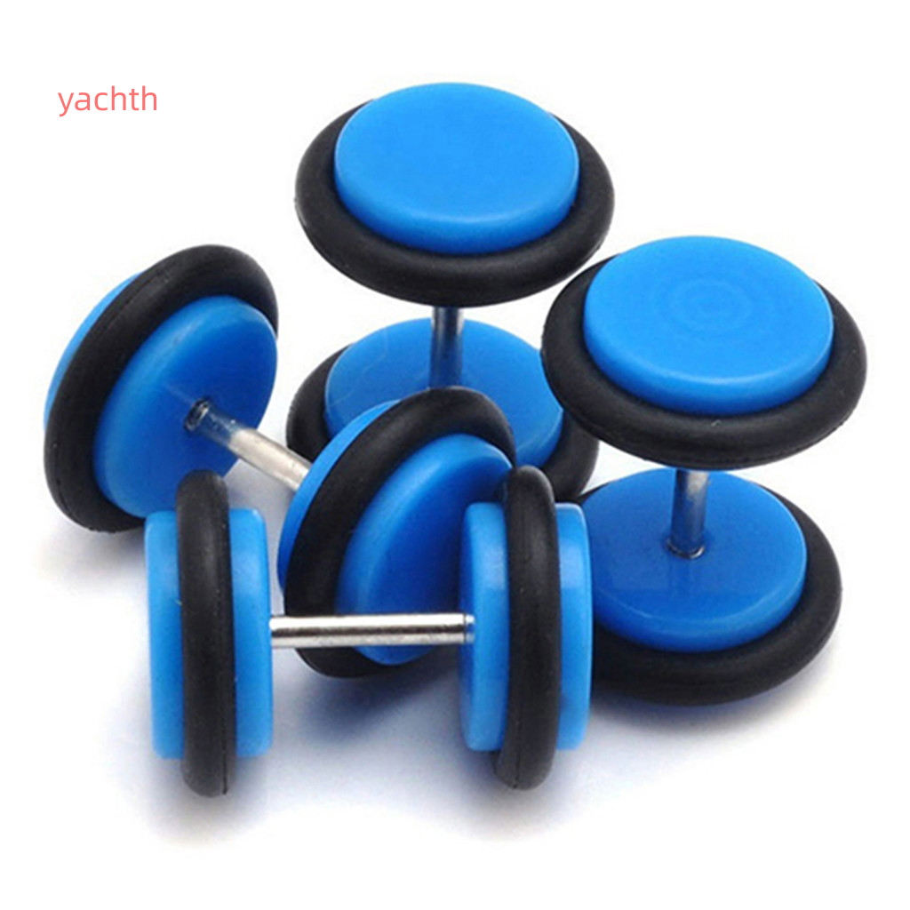 Iate | 1 Par Masculino Feminino Punk 8mm Estilo Haltere Brincos Piercing Joias Amuletos