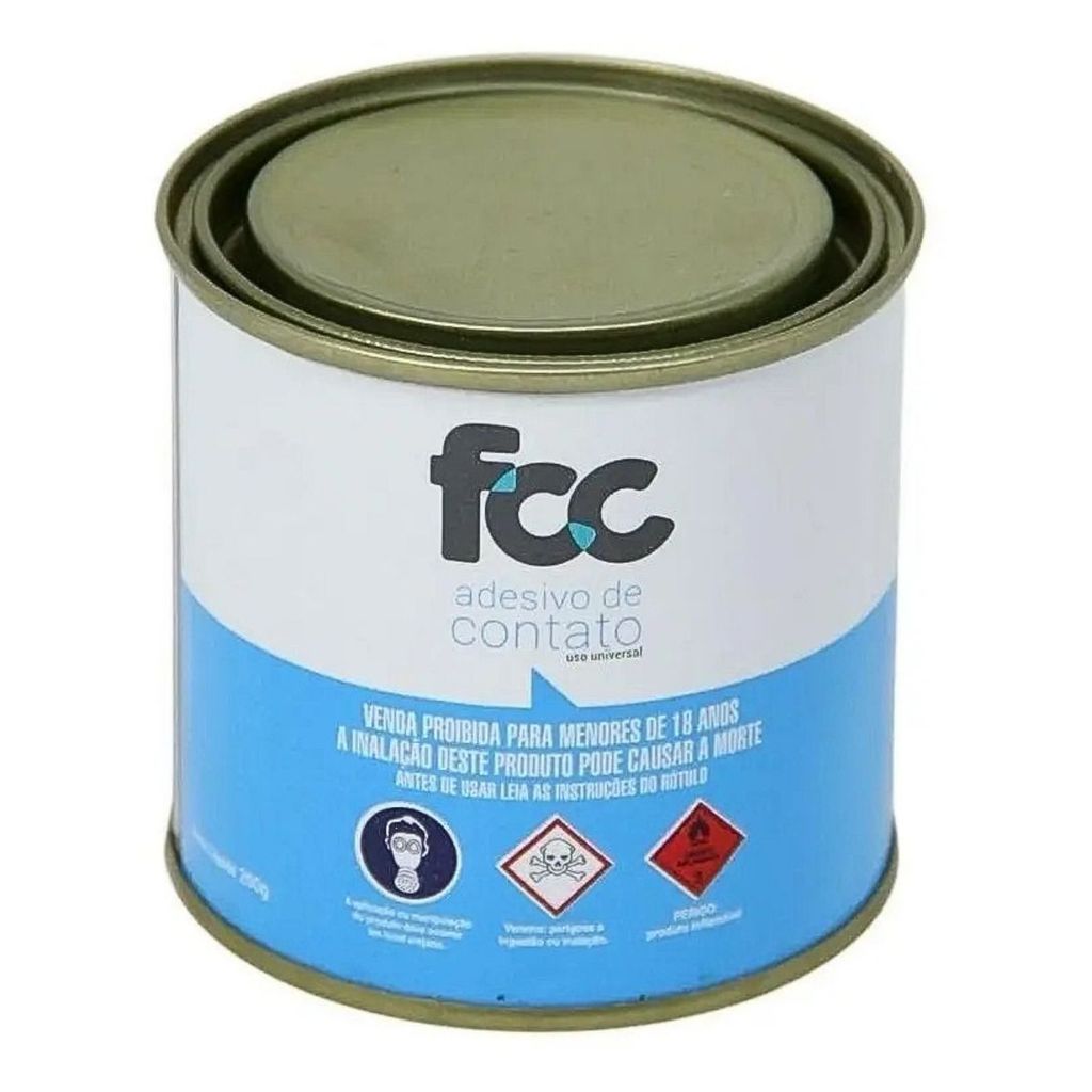 Adesivo Contato Cola Sapateiro Fórmica MDF Marcenaria Grama Sintética Carpete Couro Espuma Piso 200G FCC