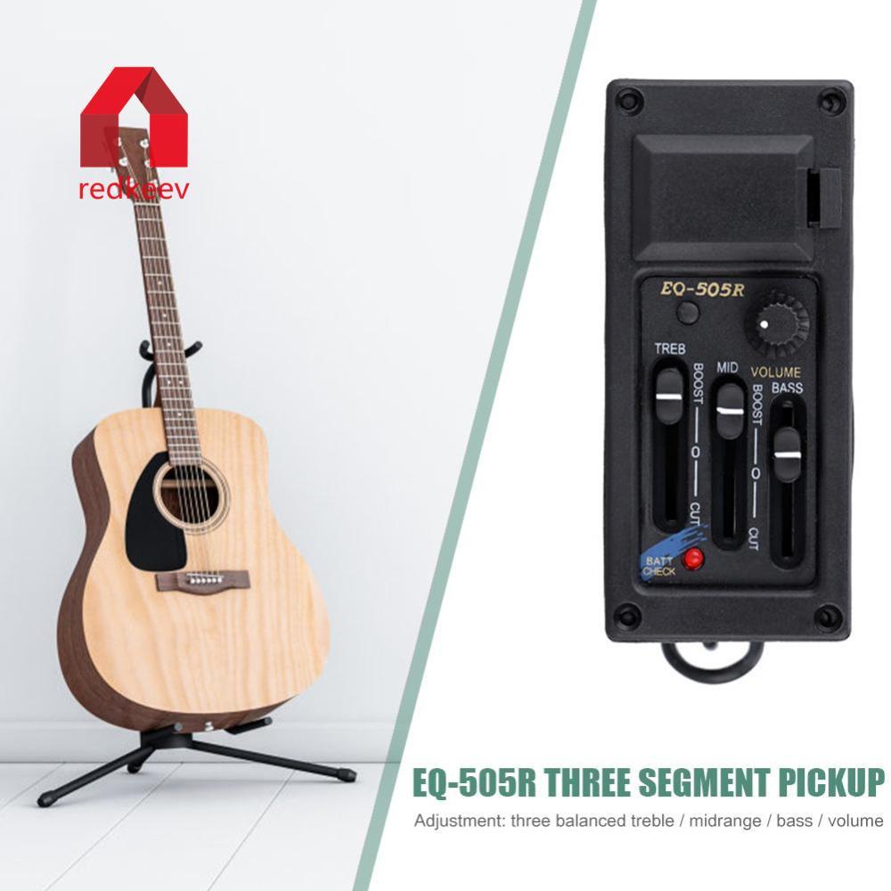 3 Bandas EQ Equalizador Pré-Amplificador Captador Kit Metal + ABS Guitarra Acústica Piezo Instrumento Musical Acessórios