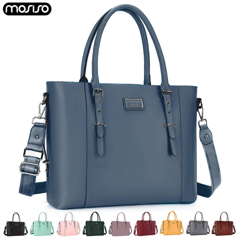 Bolsa Tote De Couro PU À Prova D'água Para Laptop 13.3 14 15 16 17.3 Polegadas MacBook Air Pro Notebook Maleta De Ombro