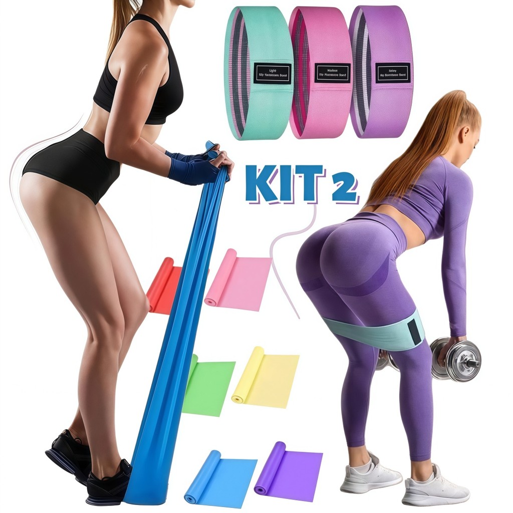 Kit Faixas de Resistência Elásticas para Glúteos, Exercícios de Modelagem para Treino em Casa