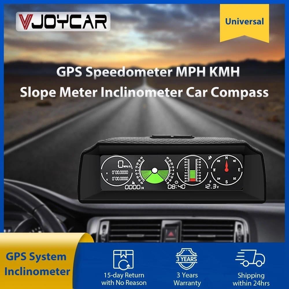 Vjoycar S90 Inclinômetro De Carro 4x4 GPS Velocidade HUD MPH KMH Medidor De Inclinação Off-road Passo Ângulo Relógio Lat