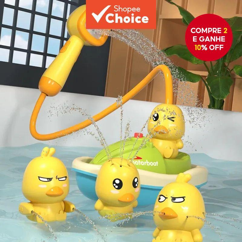 Brinquedo De Banho Giratório Elétrico , Patinhos , Chuveiro , Com Spray Macio , Seguro E Durável Para Bebês , Crianças , em Oferta na Shopee