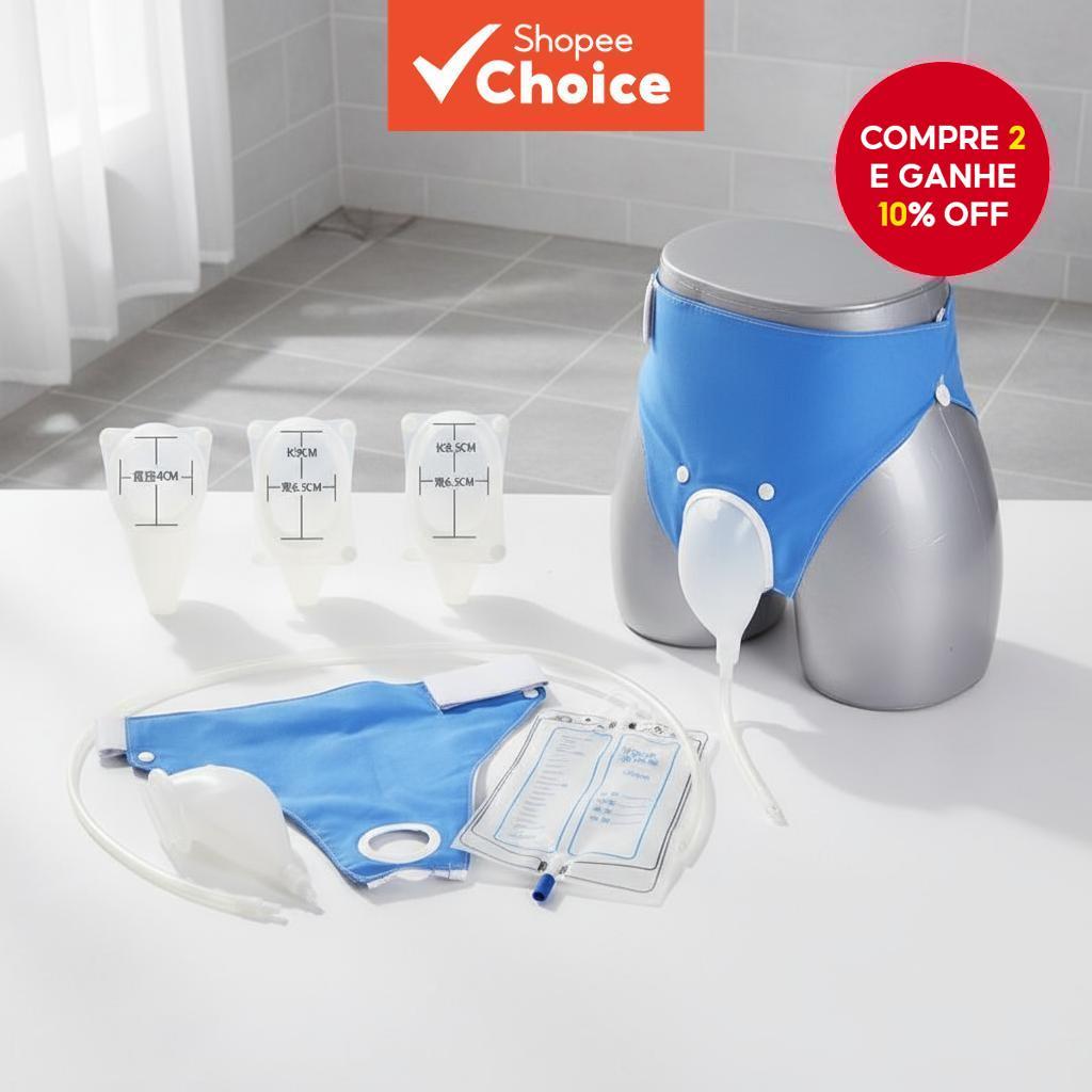  Fralda com bolsa de drenagem hermética, solução confortável para cuidados de pessoas acamadas, higiene e conforto.