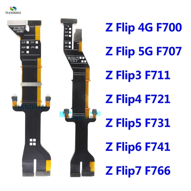 Para Samsung Galaxy Z Flip 6 4 5 7 3 Cabo Flexível de Eixo de Rotação Conector da Placa Mãe Cabo de Display LCD F711 F72