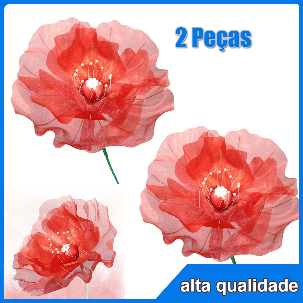 2pçs Vermelho Decoração de Flors artificiais decorações para festas decoração de casamento com Flors para parede