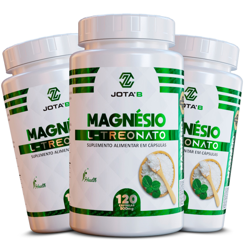Magnésio L-Treonato 500mg 120 Cápsulas Suplemento Alimentar Premium