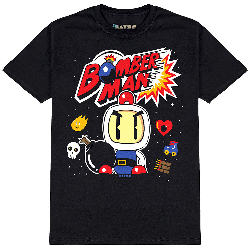 Camiseta Algodao Masculina BomberMan Preta Envio Em Até 4 Horas Envio Relâmpago