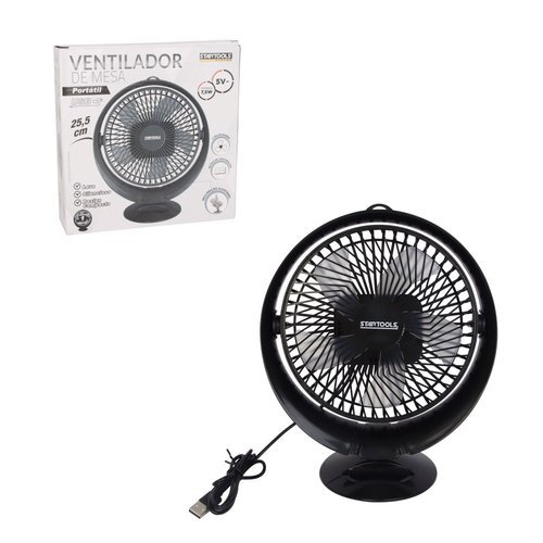Ventilador Portátil Mesa Design Compacto Alimentação USB Alta Eficiência Ventilação Silenciosa Ambientes Internos Esc...