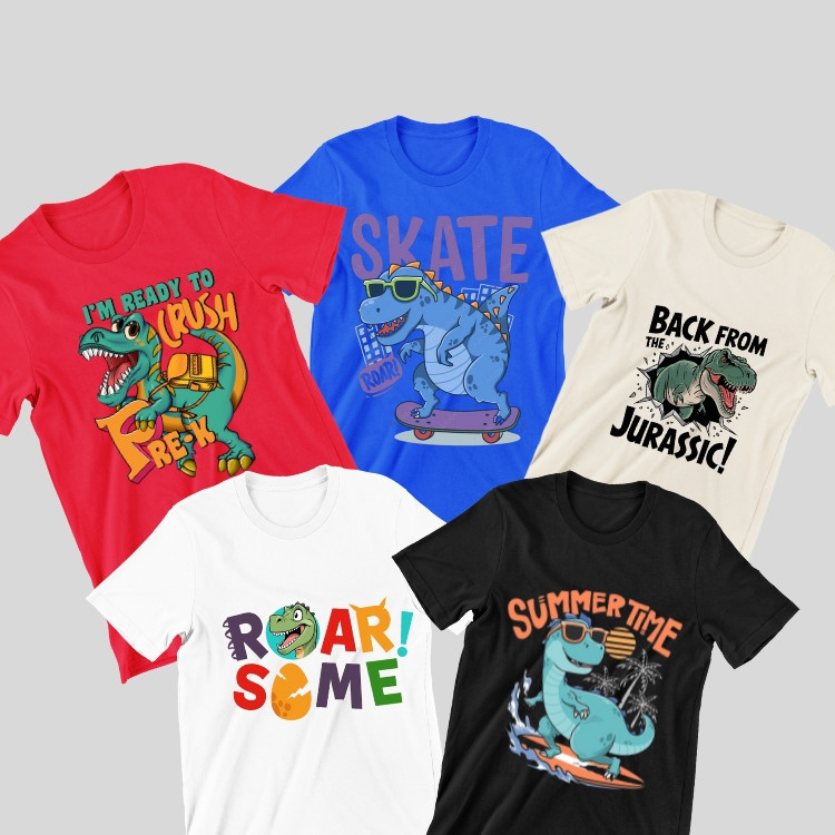 kit camiseta infantil masculino KIT 5 CAMISETAS INFANTIL DINOSAURO camiseta 100% algodão