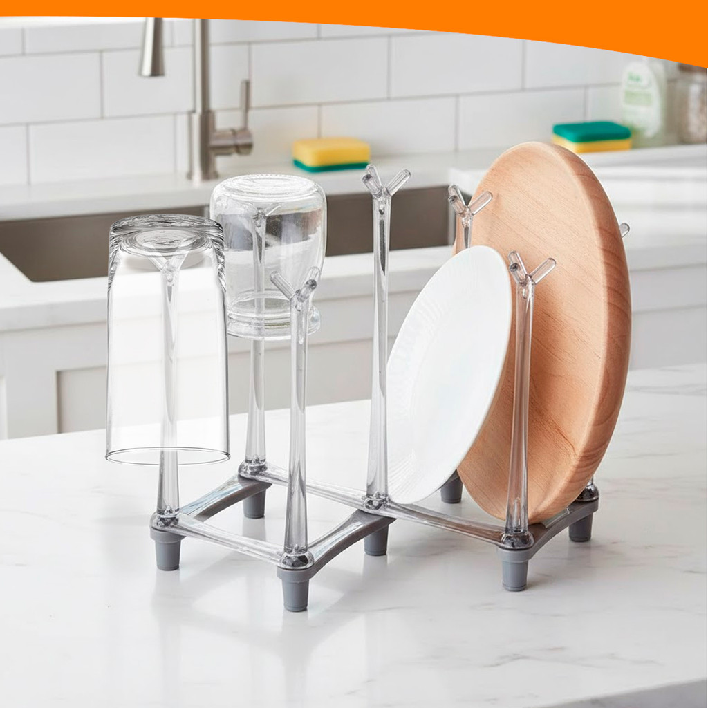 Escorredor Retrátil Suporte Para 7 Copos Secagem Rápida e Organizador de Cozinha em Oferta na Shopee