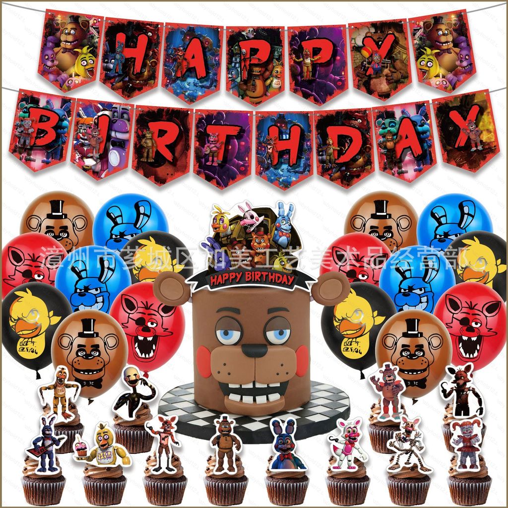 BB12 Five Nights At Freddy FNAF Tema Crianças Decorações De Festa De Aniversário banner Bolo topper Balões