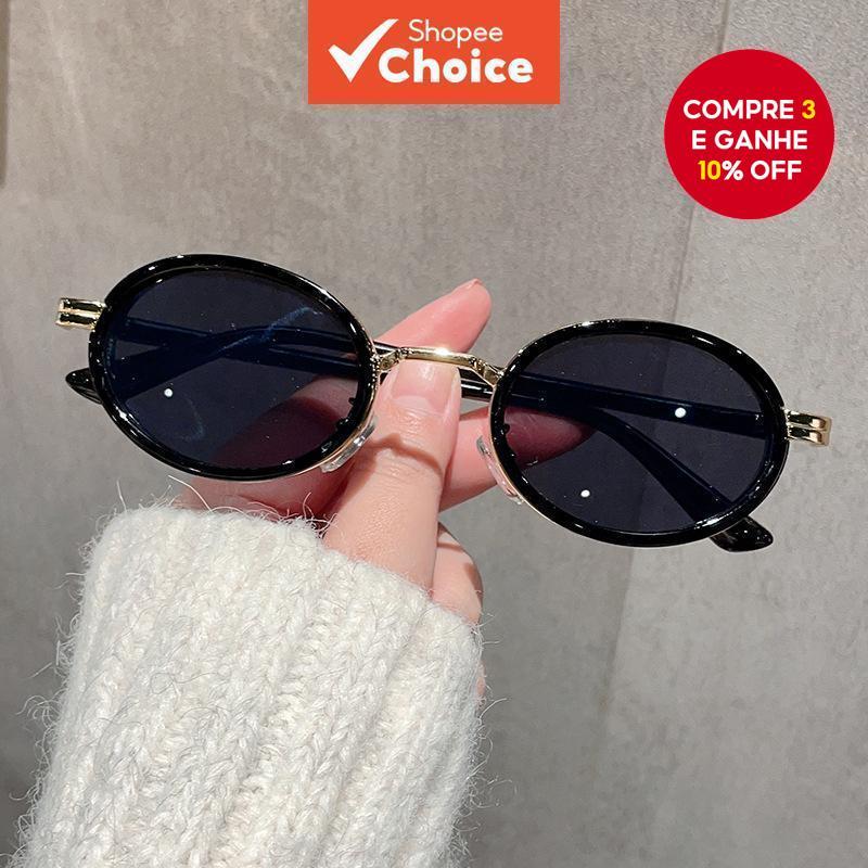 Óculos De Sol Ovais Steampunk Para Mulheres , Homens , Retrô , Vintage , Armação Pequena , UV400 , Tons De Moda Exclusiv em Oferta na Shopee