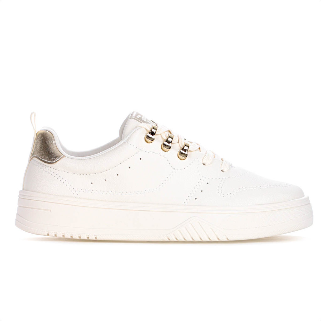 Tênis Ramarim Cacharel Off White e Dourado - Feminino