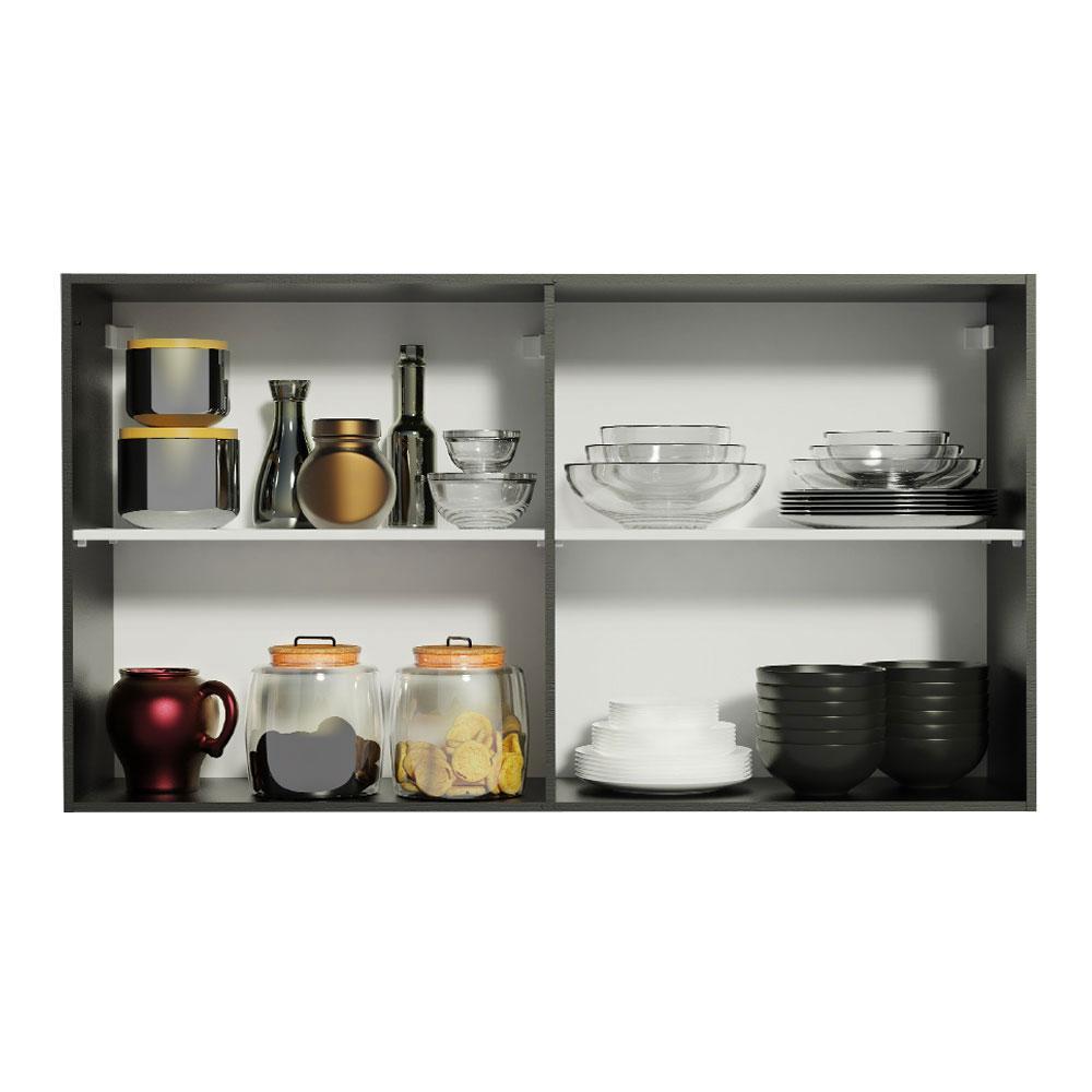 Armário Aéreo Madesa Reims 120 cm 2 Portas - Preto · foto 2