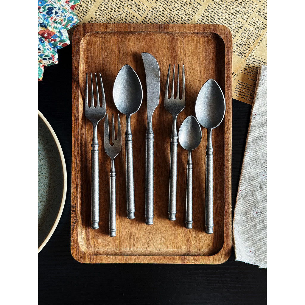 Retro ocidental comida garfo talheres garfo colher macarrão garfo High-End sentimento 304 garfo de aço inoxidável grau a