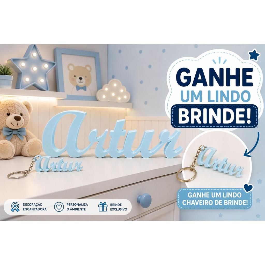 Nome Personalizado Decorativo Infantil para Mesa ou Estante