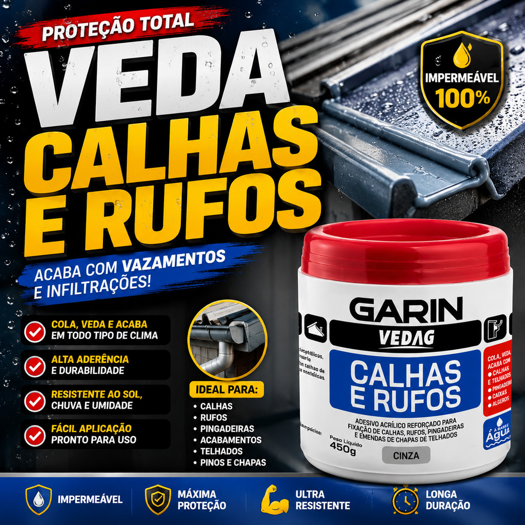 Veda Calha E Rufo 450g Impermeável Anti Vazamento