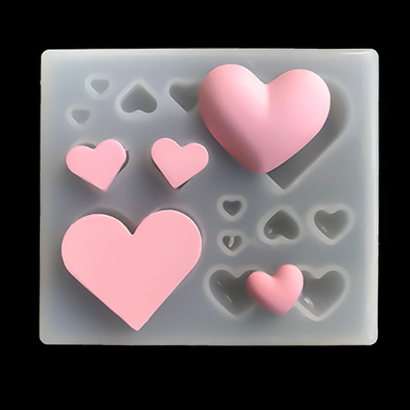 sweetmvzn 3D Amor Coração Forma Molde De Silicone Resina Cola Epoxy Cozinha Bolo Cozimento Decoração Chocolate DIY Jóias