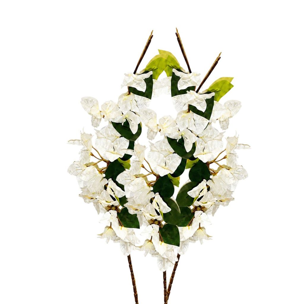Kit 3 Galhos Hastes de Flores Bougainville Artificial Toque Real e Efeito 3D