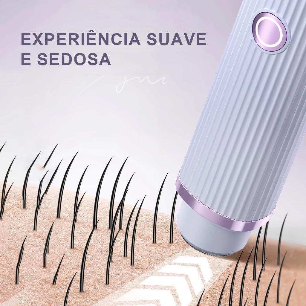 Depilador Aparador De Pelos Elétrico Feminino Rosto Corpo Recarregável