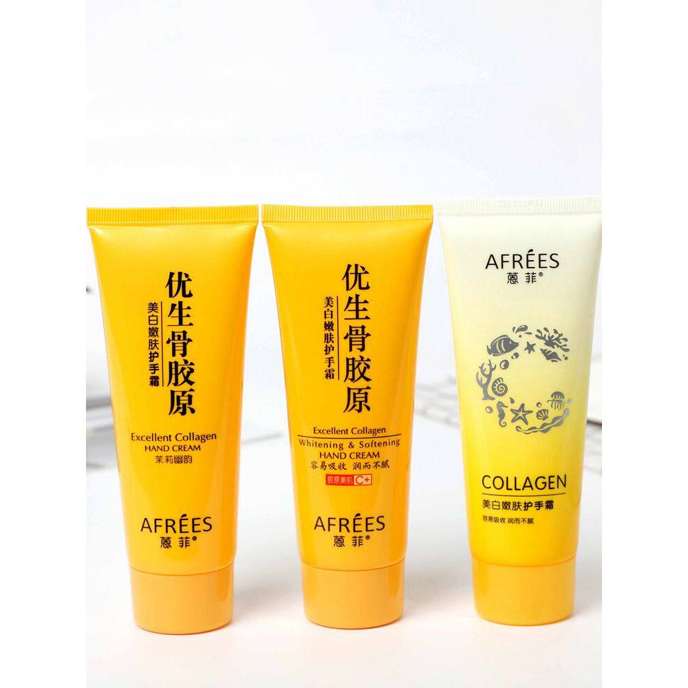 Feifei Eugenic Osso Colágeno Vitamina Clareador Creme para as Mãos Hidratante Refrescante Hidratante Anti-secagem Floral