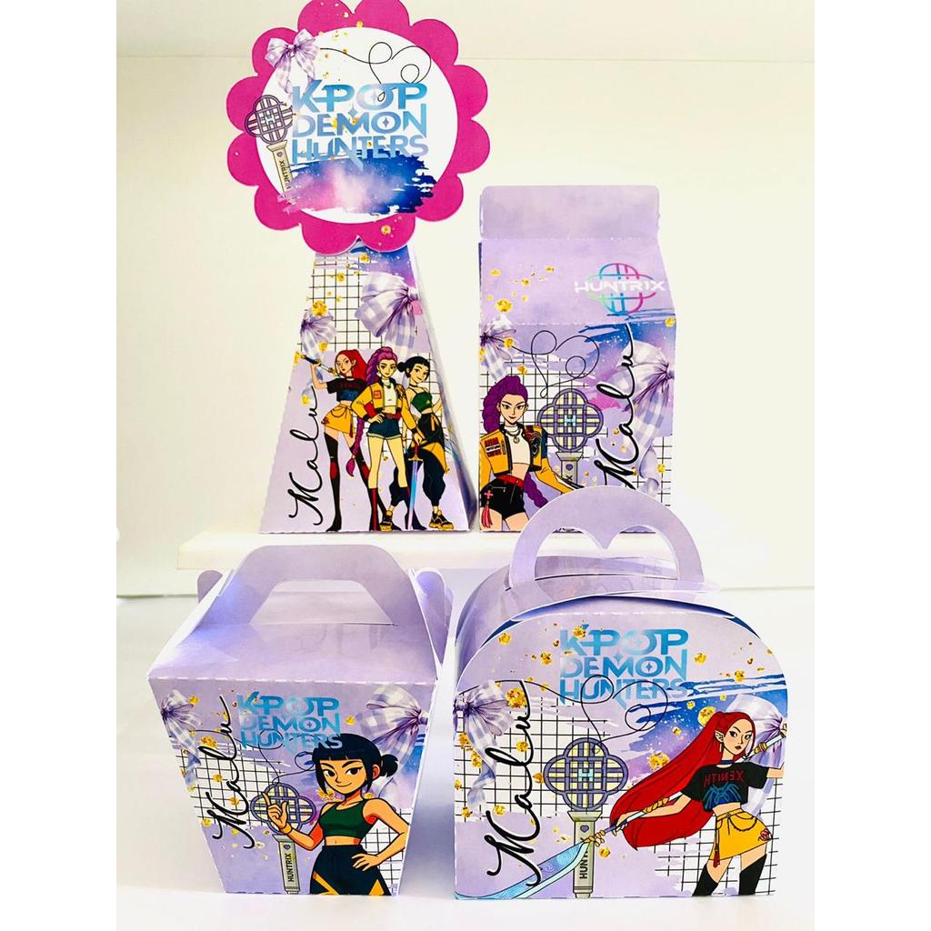 Kit Festa Guerreiras do K-POP Personalizado Caixinha para Lembrancinha e Caixa para Decoração Aniversário