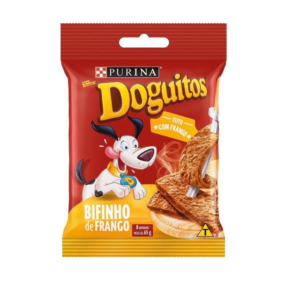 Petisco Doguitos Bifinho de Frango Cães Adultos e Filhotes 65g Purina