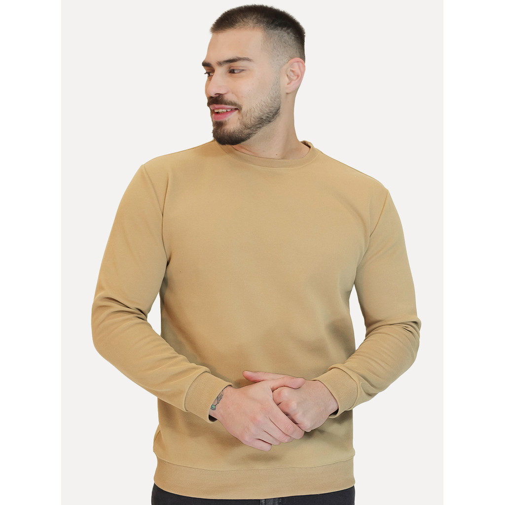 Moletom Dixen Masculino Crewneck Liso Cáqui