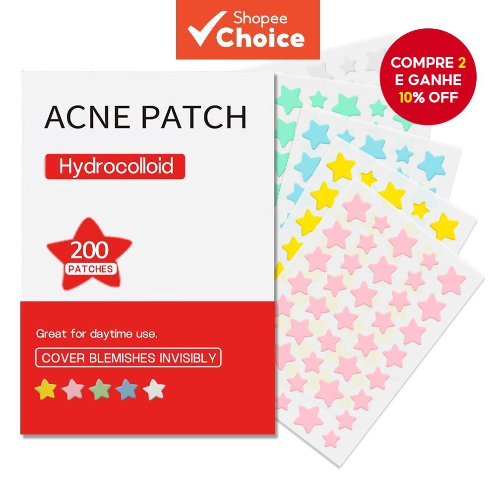 200 Remendos Da Espinha Dos Pces Para O Rosto , Hidrocolóides Acne , Capas Bonitos Do Zit Estrela , Adesivos Ponto