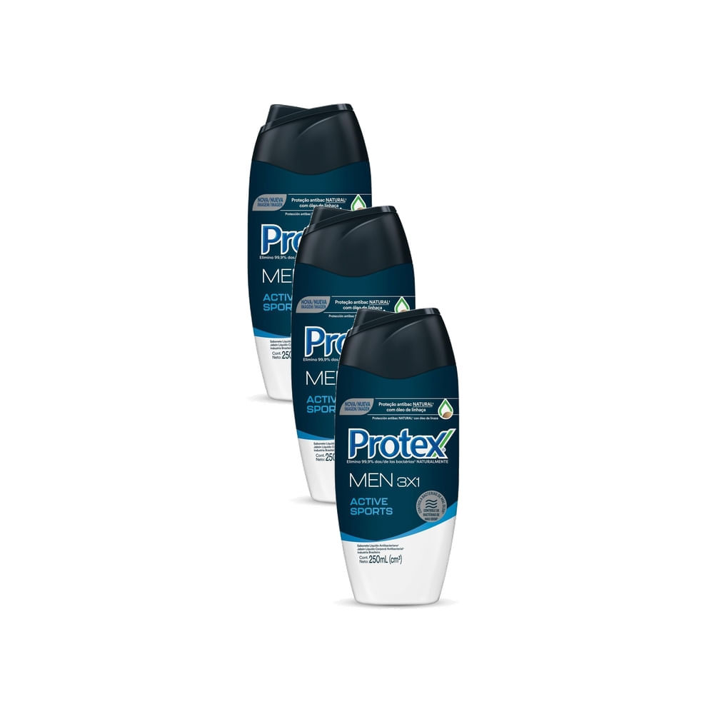 Kit 3 Sabonete Líquido Protex For Men Sport com 250ml em Oferta na Shopee