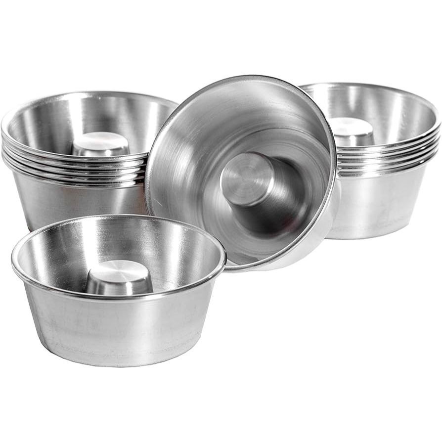 kit 5 mini formas de pudim 200ml 9cm de diâmetro 4cm de altura em Oferta na Shopee