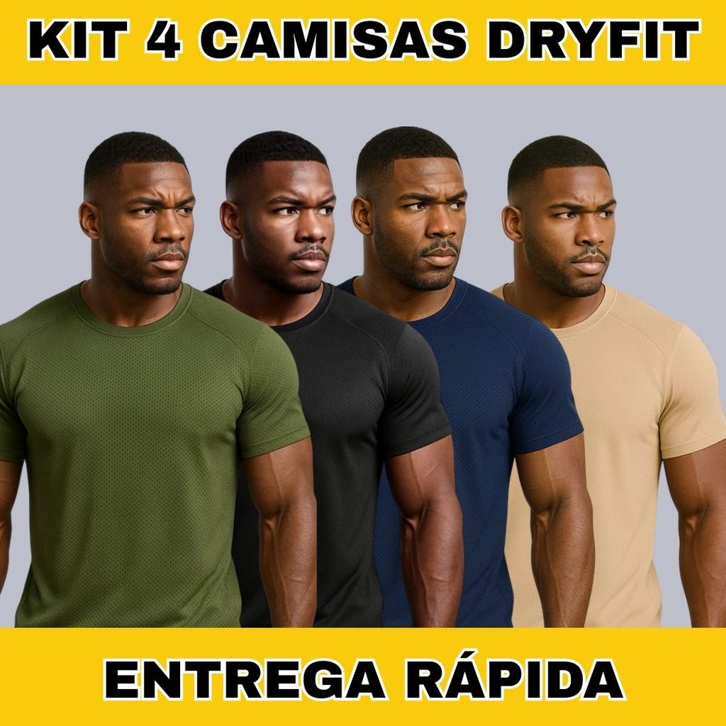 kit com 4 camisas masculina esportiva tecido colmeia esportiva drifit academia treino em Oferta na Shopee