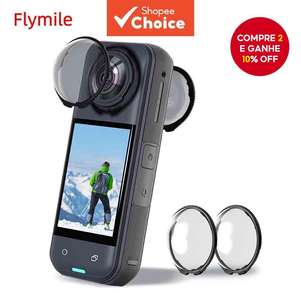 Capacete Protetor de Lente Flymile X5 Premium para Insta360 X5 - Acessório Protetor de Lente de PC à Prova de em Oferta na Shopee